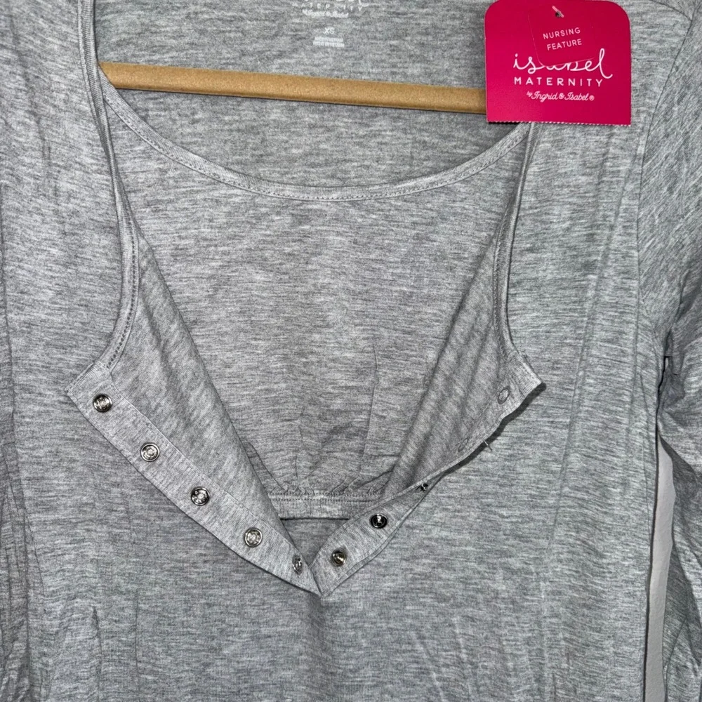 Isabel Maternity by Ingrid &‎ Isabel Gray Long Sleeve Nursing Dress Size XS